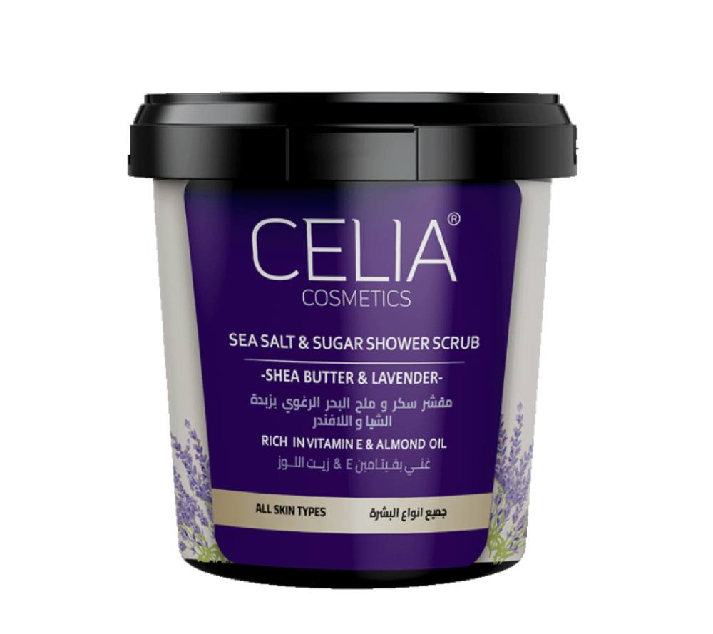 Celia salt&sugar shower scrub shea butter & lavender 700 g

سيليا مقشر ملح البحر والسكر الرغوي بزبدة الشيا واللافندر 700 غم
