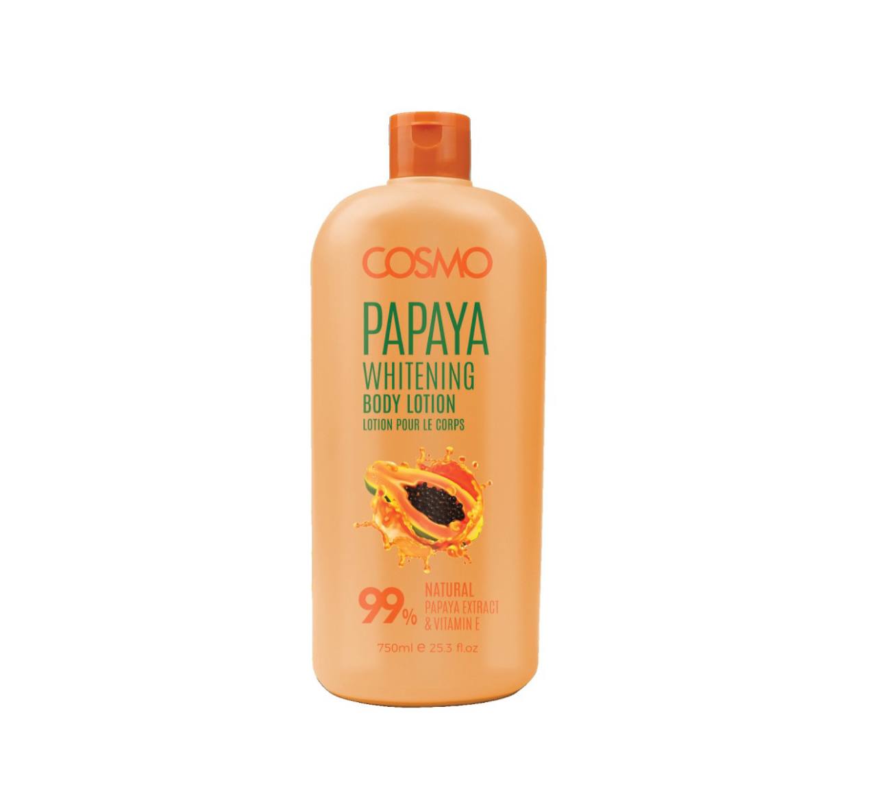 COSMO PAPAYA WHITENING BODY LOTION 99% NATURAL - 750ML