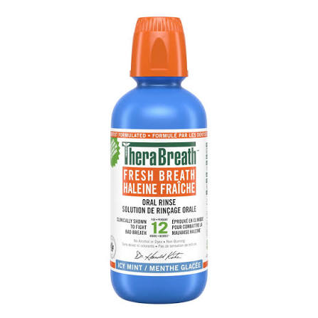 TheraBreath Fresh Breath Oral Rinse – Invigorating Icy Mint (473 ml)